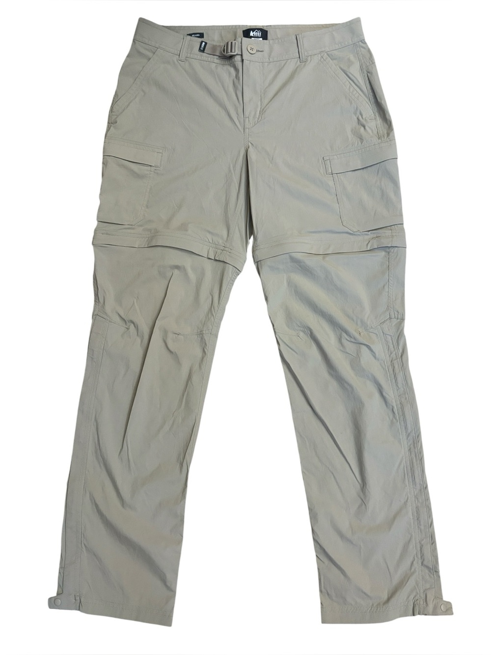 REI Relaxed Fit Tan Stretch Straight Leg Convertible Hiking Pants Shorts Size 12